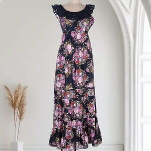 LoveShackFancy Joanna Lace Maxi Dress Womens S Romantic Floral‎ Whimsigoth